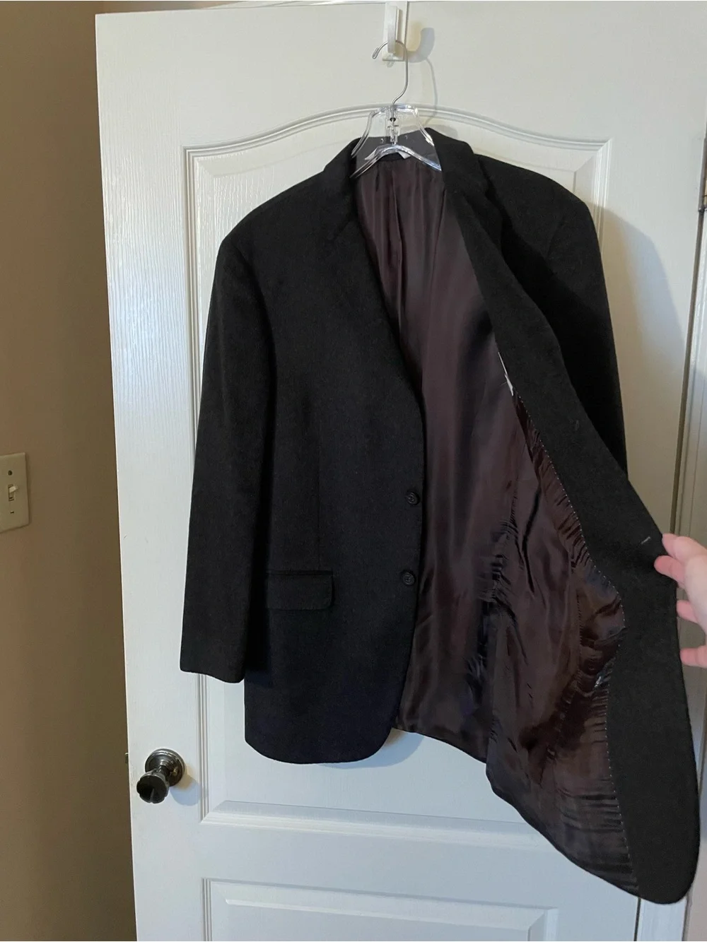 SAMUELSOHN Mens 42R Cashmere Mink Blazer Charcoal Gray Made in Canada 2 Button